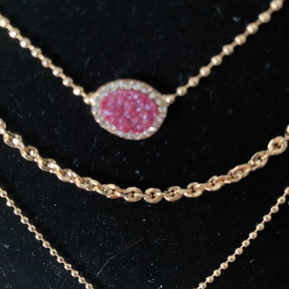 Baublebar triple drop necklace with gemstone - Picture 2 of 5